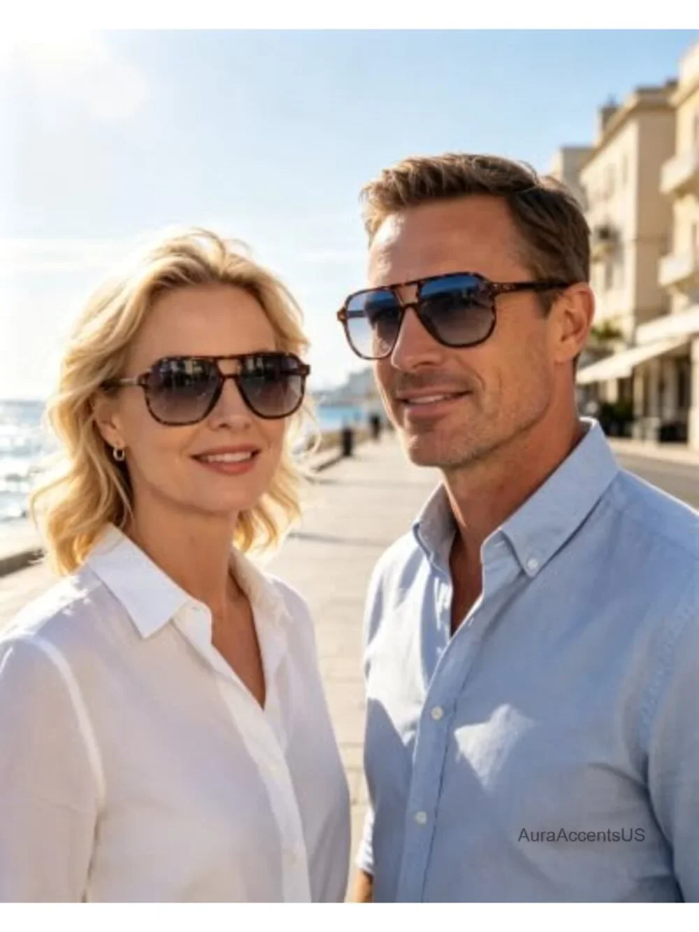 Oversized Aviator Sunglasses UV400 Protection Lightweight